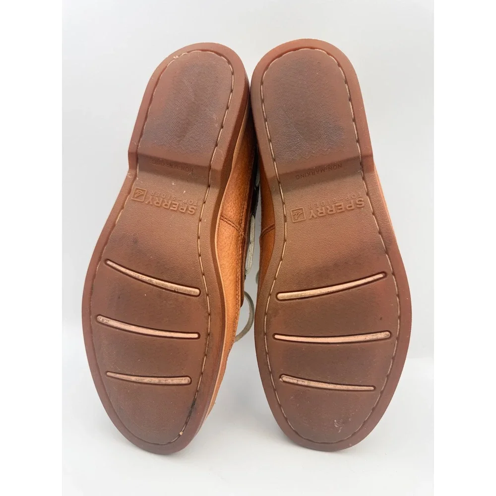 Sperry Top-Sider Mens Mako Collection Leather Boat Shoes Tan Brown 9.5M 0768168